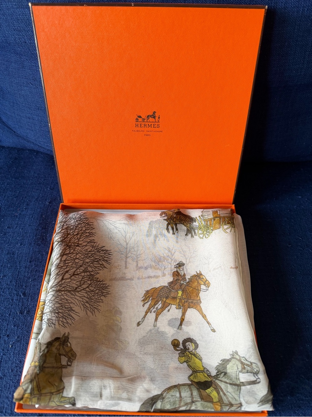 Hermès L’hiver Silk Scarf Design Philippe Ledoux